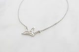 Origami Crane Necklace (4295634354256)
